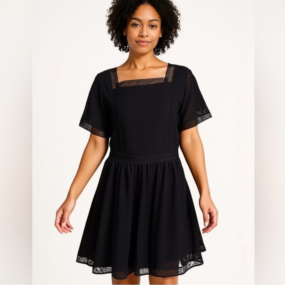 Abercrombie & Fitch A-Line Crochet Lace Square Neckline Mini Dress Size XSP